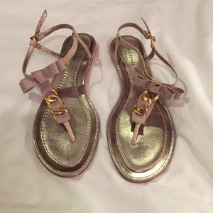 Girly gold chain & ribbon Kate Spade sandal