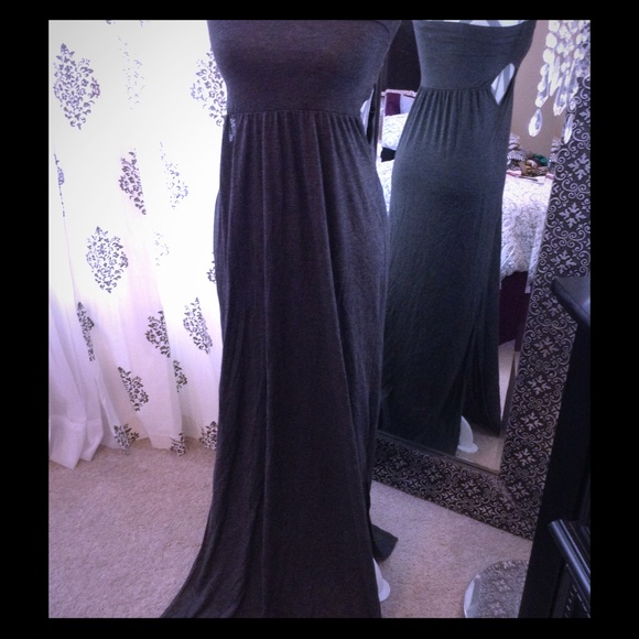 Strapless maxi dress w/ side cut outs - Picture 1 of 2