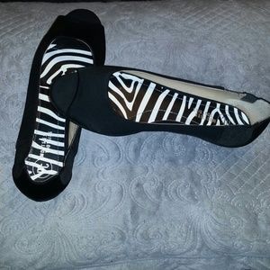 Black open toe flats!