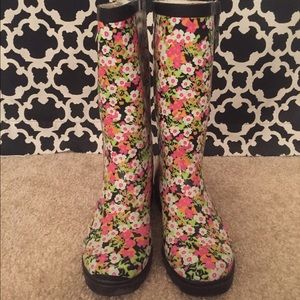 Flower Print Rainboots