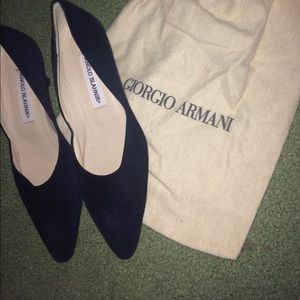 Manolo Blahnik Black Suede Pumps