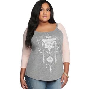 Torrid Two Tone Graphic Ranglan Tee