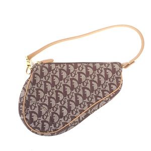 Christian Dior Brown Monogram Canvas Saddle Bag