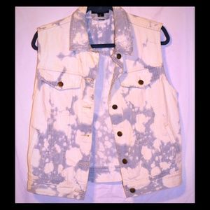Bleached jean vest
