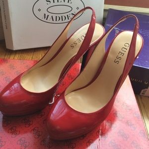 Guess medium red synthetic heels