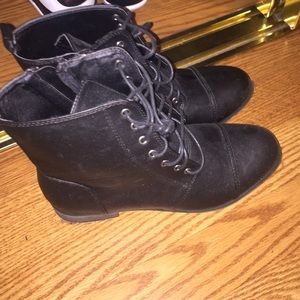 Black combat boots