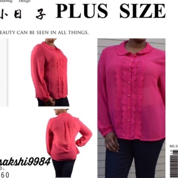 Fuschia Plus size top - Picture 2 of 2