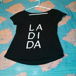 LA DI DA black T-shirt NWOT