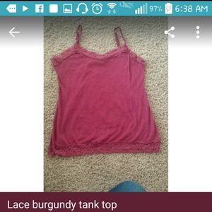 Lace burgundy tank