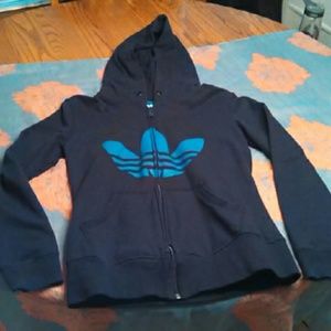 Adidas navy zip up fleece