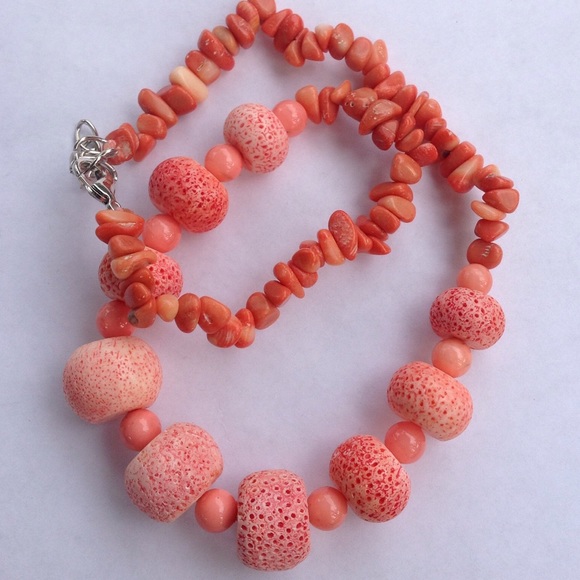 Natural Sea Coral Necklace - Picture 2 of 3