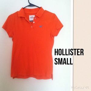 Orange Hollister collared shirt