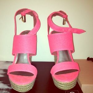 Rachel Roy Hot Pink Summer Wedges