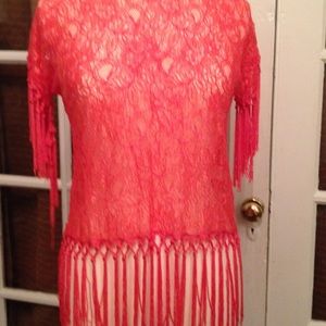 Fringe top sheer top