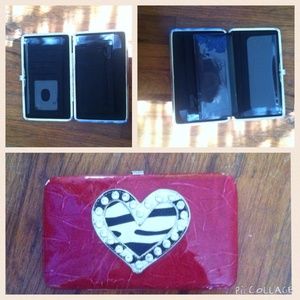Red wallet with a zebra heart
