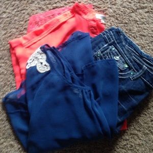 Bundle! 2 boutique tops and 1 Bermuda denim short