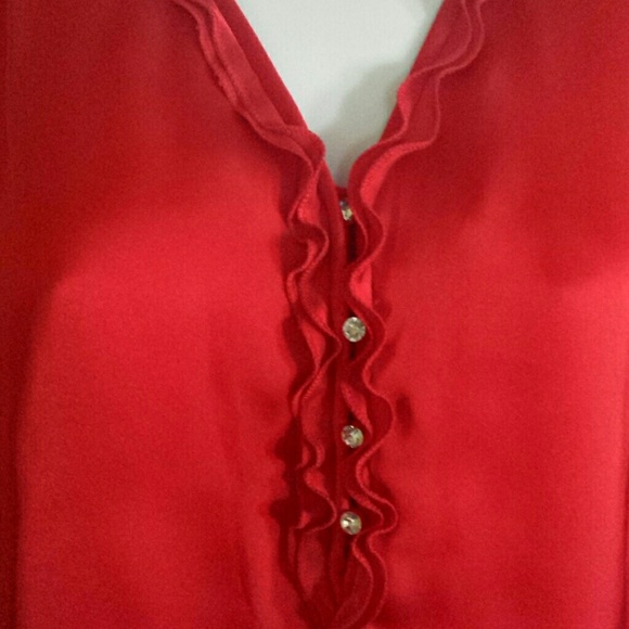Sexy red blouse for work or date. - Picture 3 of 4