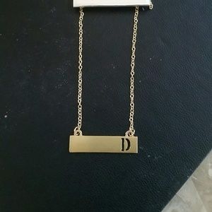 D initial bar necklace