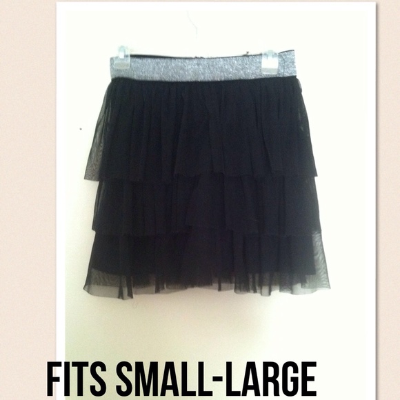 Black skirt with silver lining