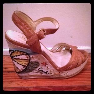 Coach "Caroline" Beach Wedges Size 6.5