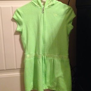 Neon green swimsuit cover size 14