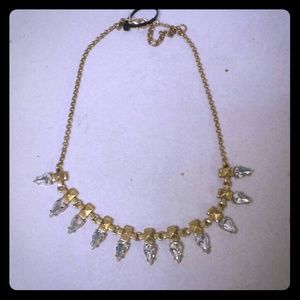 J.crew gold and crystal necklace