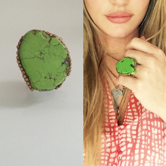 Anthropologie De Petra Green Turquosie Ring $148