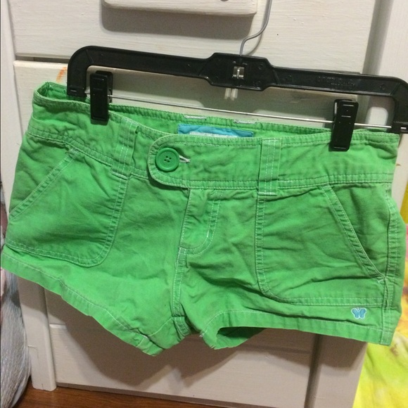 Thick waist neon green shorts