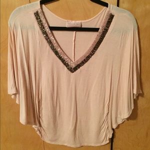 Light pink shirt with beading