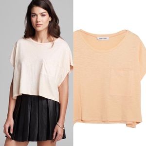 ELIZABETH & JAMES Slub Sia Dolman Sleeve Crop Top