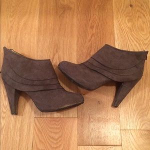 Dark grey bootie heels