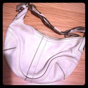 Small white coach hobo