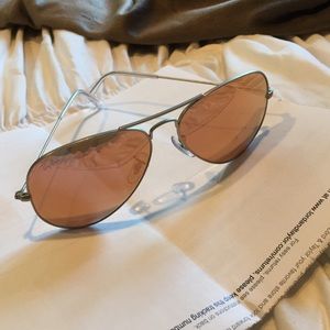 SOLD!!!!! Pink & silver Flash Lense Ray-bans
