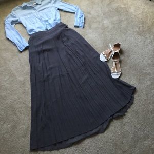 Gray Pleated Maxi Dress