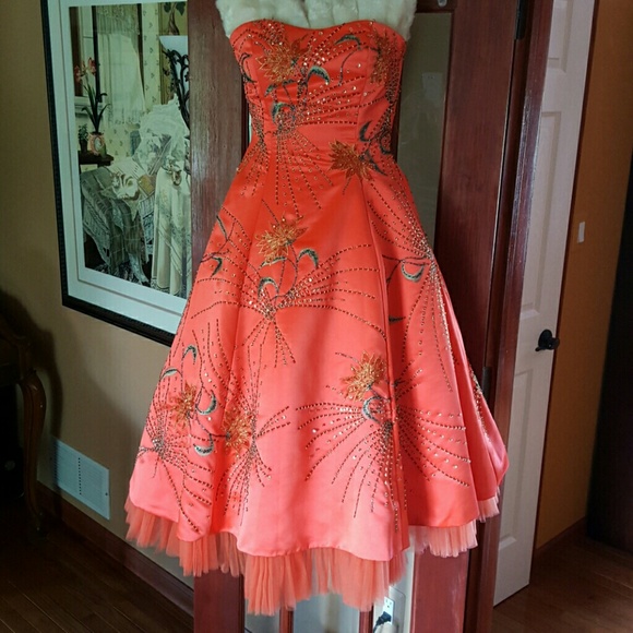 Orange Crinoline Prom Dresses