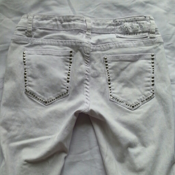 Machine White Ripped Studded Jeans - Picture 4 of 4
