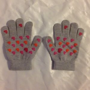 ❌SOLD❌ Gray w/ color hearts Gloves