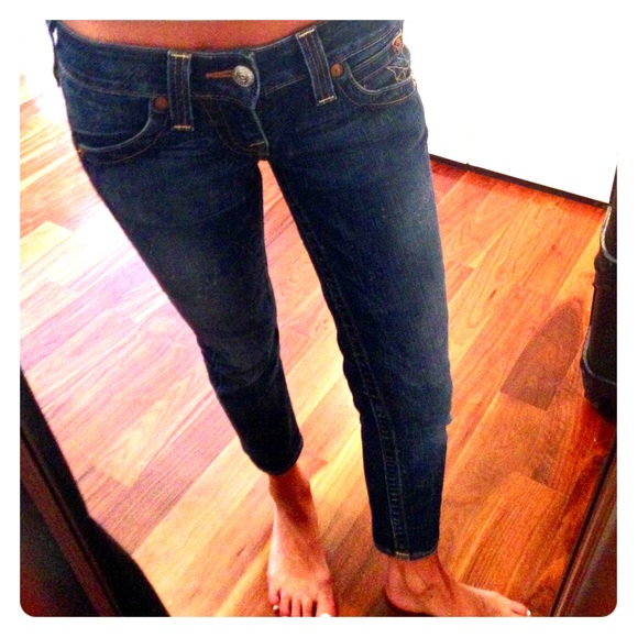 True Religion Straight Leg Cropped Jeans