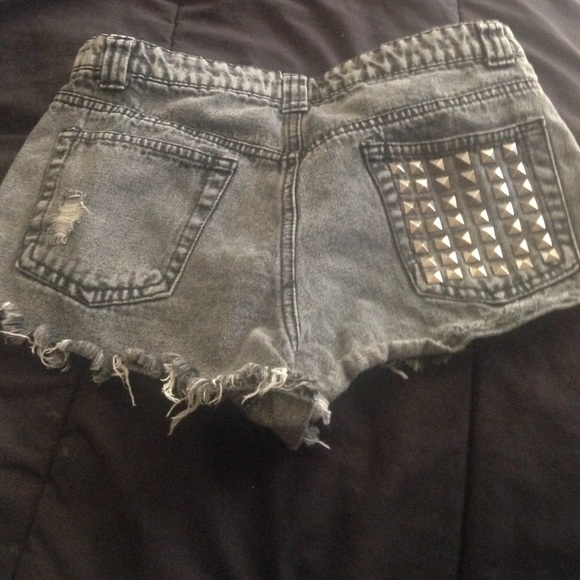 High waist cut off denim shorts
