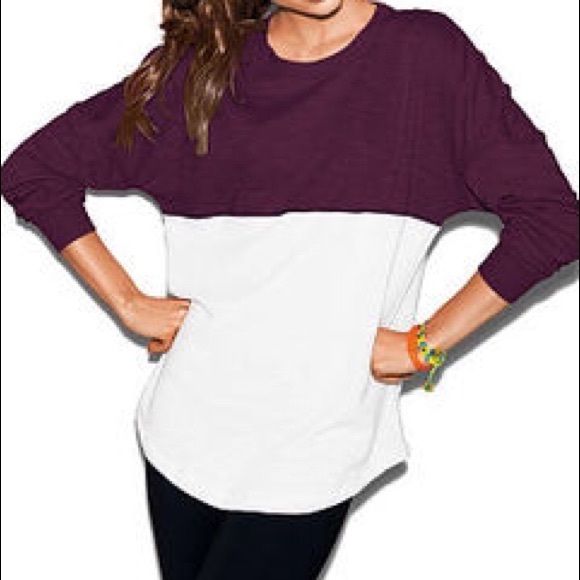 PINK Victoria's Secret Tops - Pink varsity crew in hot pink