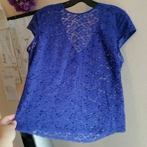 Blue lace blouse