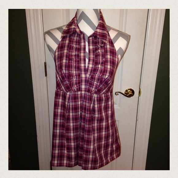 Seven For All Mankind Plaid Halter Top Size Medium