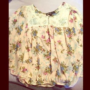 Light pink sheer flower print top