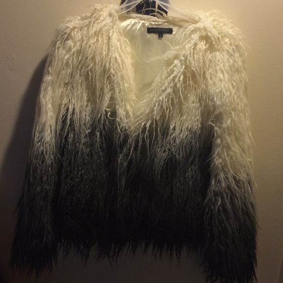 Ombre fur shag jacket