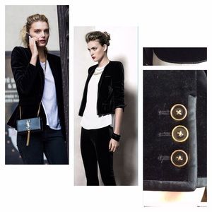 Black velvet French Designer blazer!