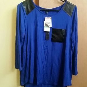 Royal blue with black leather