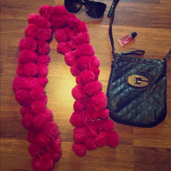Wet Seal Pink Rabbit Fur Scarf