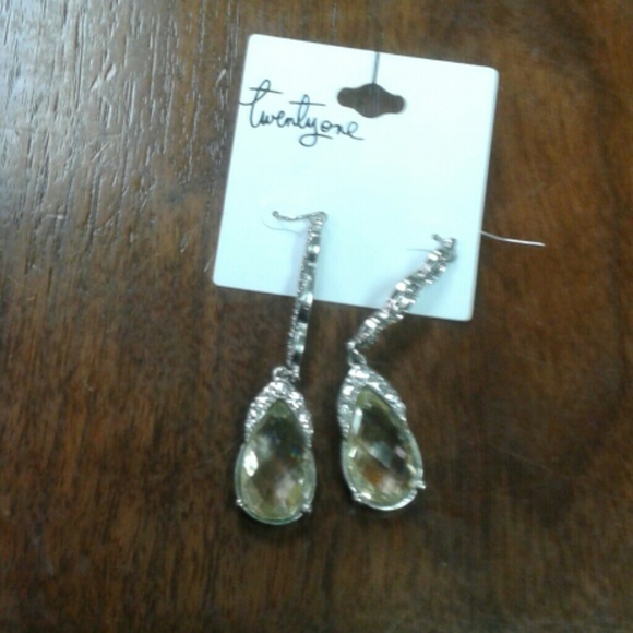 Clear & silver earrings