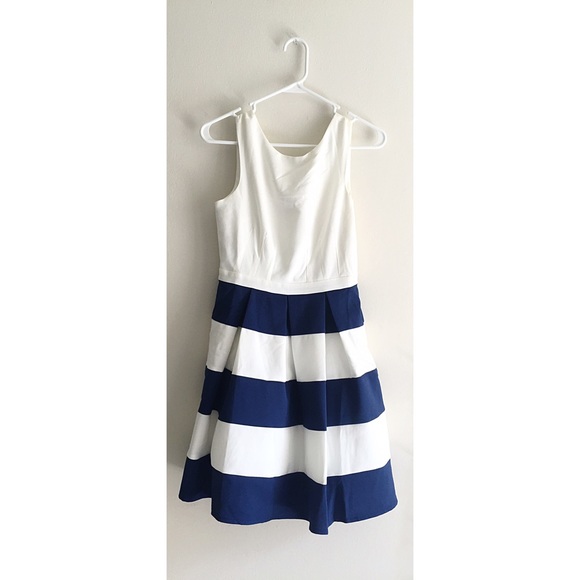 NWOT Navy Striped Dress with Tulle Underskirt