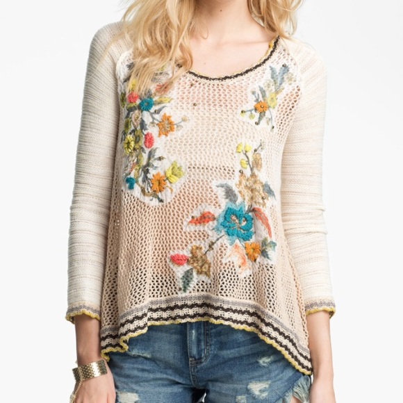 NWT free people menagerie crochet sweater!